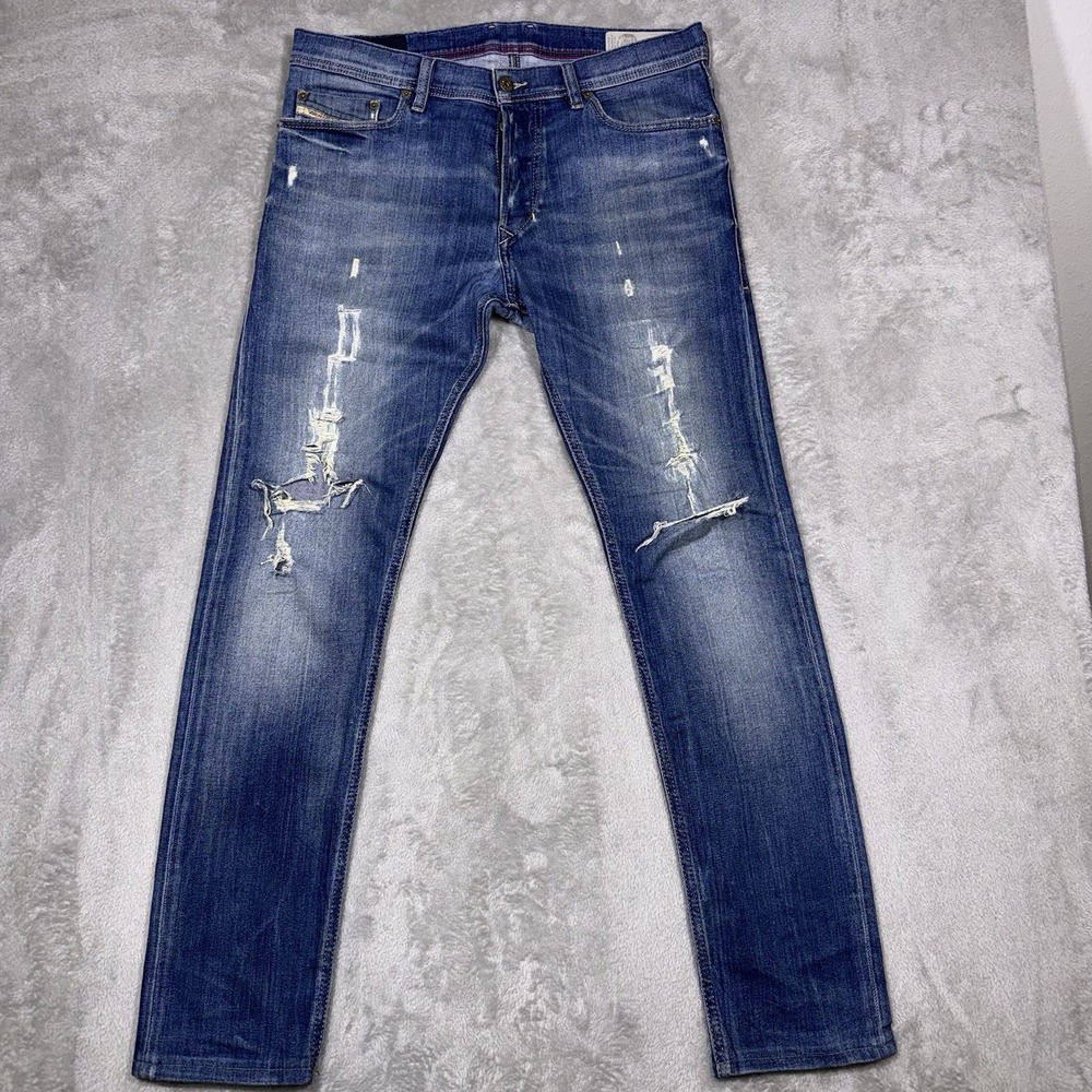 Diesel Selvage Jeans Tepphar Slim Carrot Fit Men's 33x32 Button Fly Distressed - Picture 1 of 16